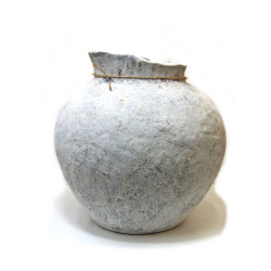 Wazon Rustykalny Dzban XL betonowy Bielony 40cm